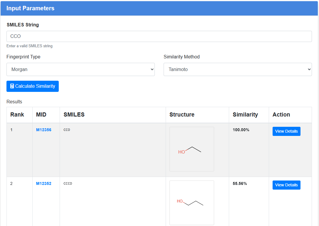 Compound Similarity Analysis screenshot